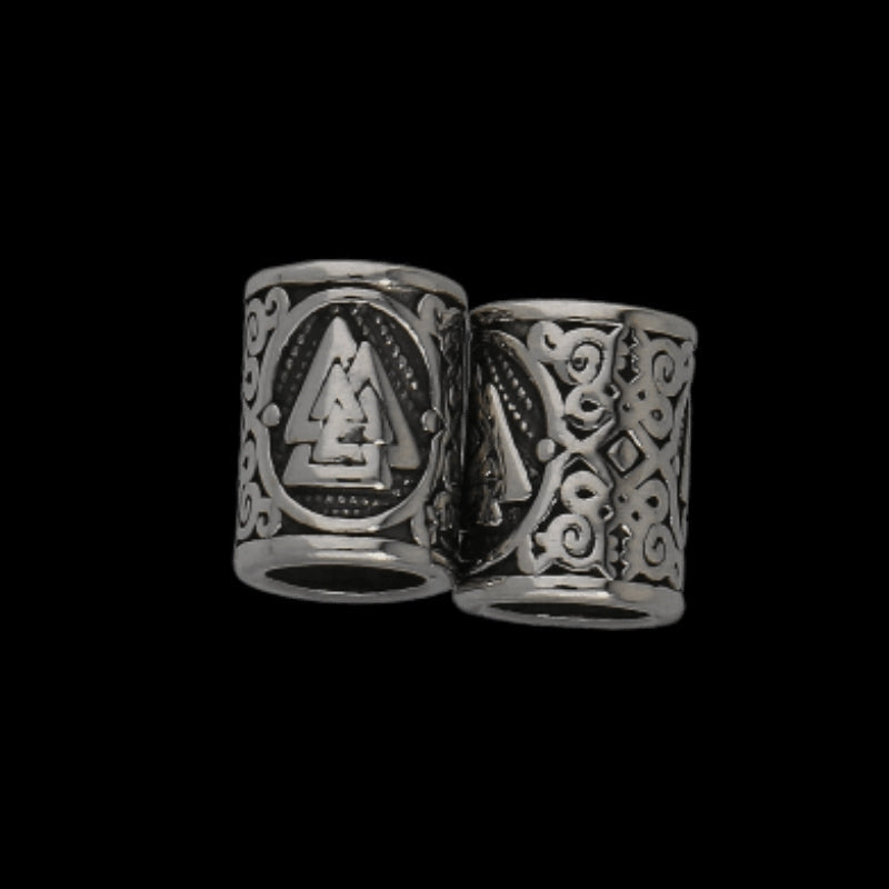 vkngjewelry Beads Viking Beads With Valknut And Celtic Ornament 316L