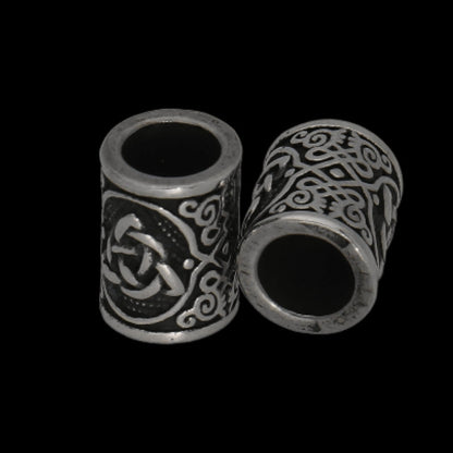 vkngjewelry Beads Viking Beads With Triquetra And Celtic Ornament 316L