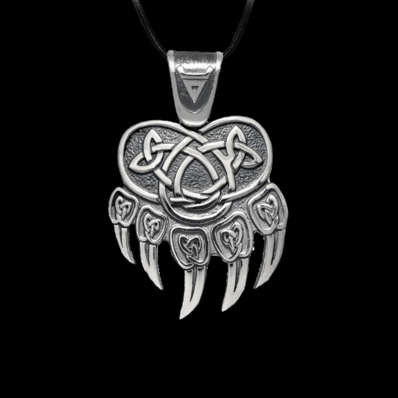 vkngjewelry Pendant Berserker Paw Veles Symbol Sterling Silver