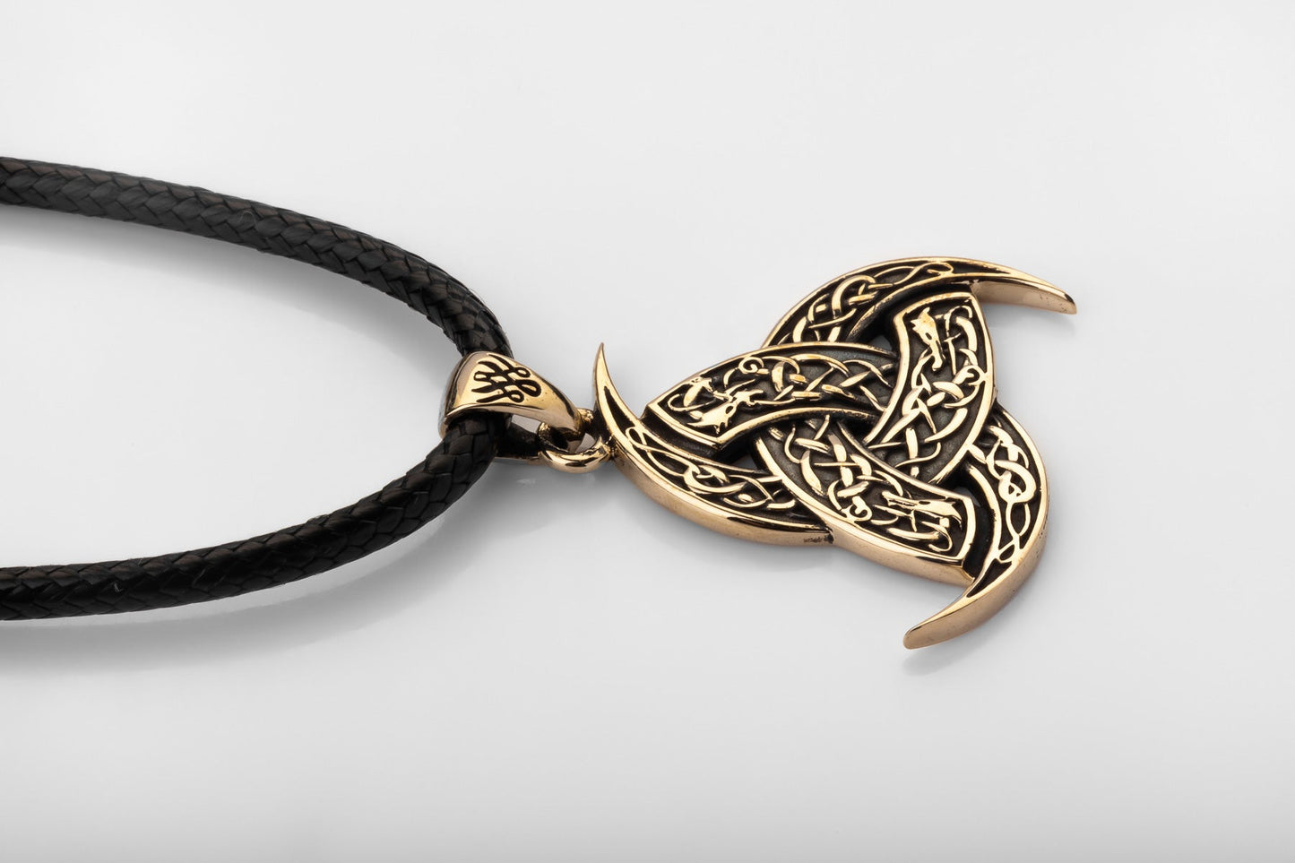 vkngjewelry Pendant Brass Odin’s Horn Pendant Handcrafted Norse Triple Horn Amulet