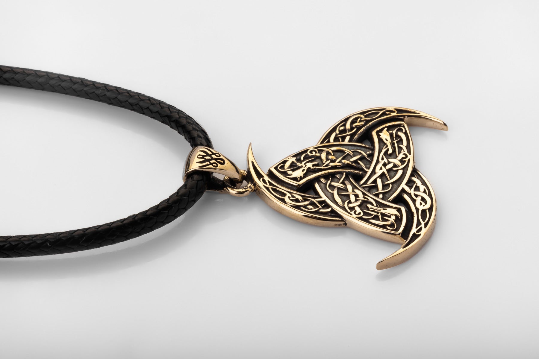 vkngjewelry Pendant Brass Odin’s Horn Pendant Handcrafted Norse Triple Horn Amulet