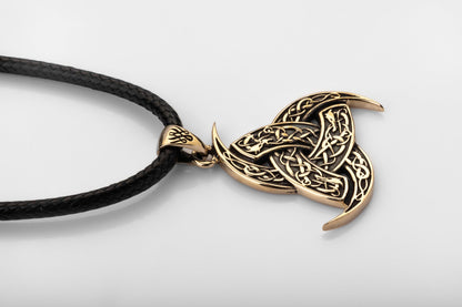 vkngjewelry Pendant Brass Odin’s Horn Pendant Handcrafted Norse Triple Horn Amulet