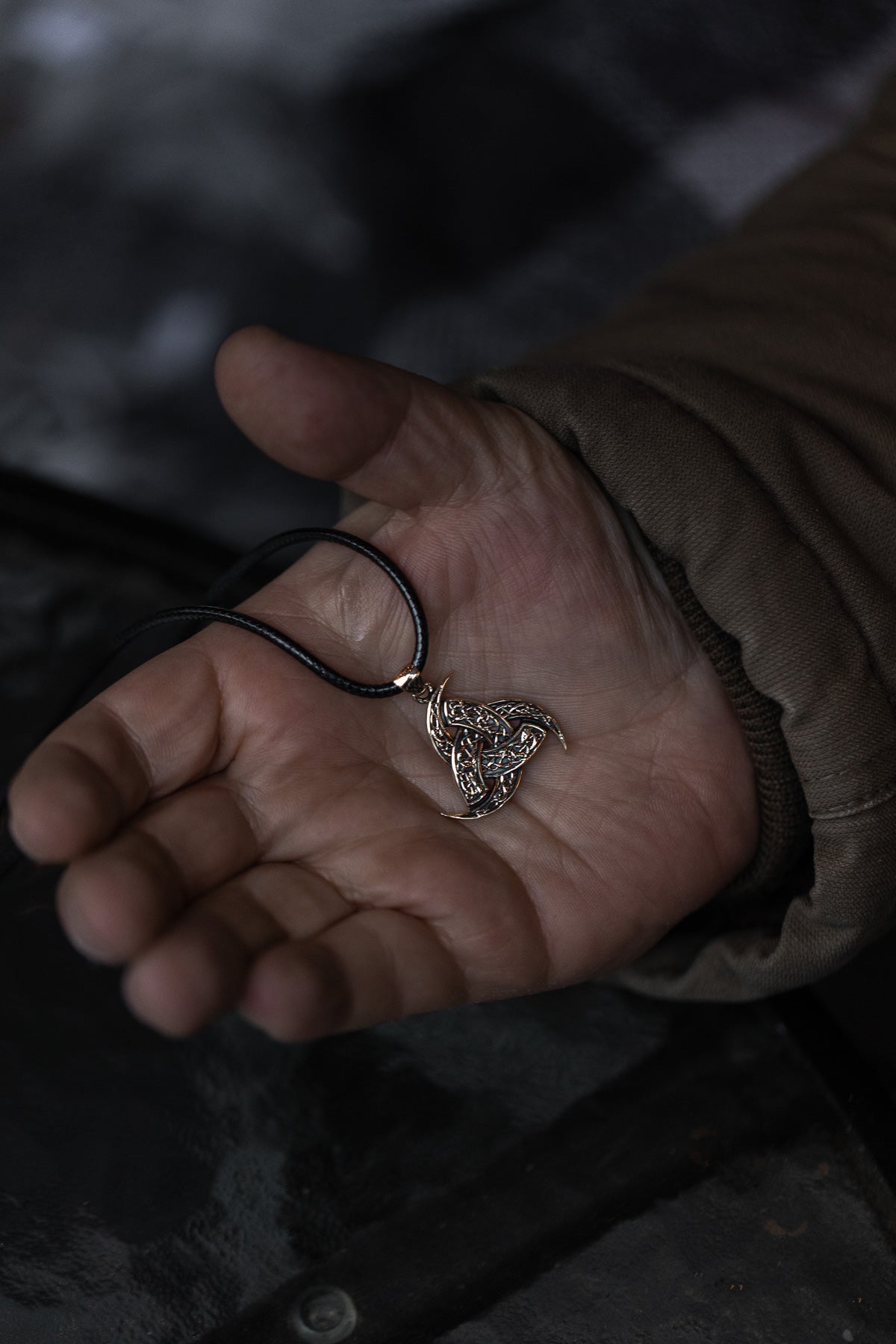 vkngjewelry Pendant Brass Odin’s Horn Pendant Handcrafted Norse Triple Horn Amulet