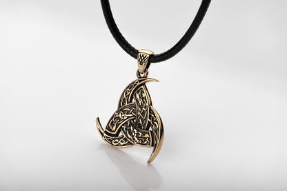 vkngjewelry Pendant Brass Odin’s Horn Pendant Handcrafted Norse Triple Horn Amulet