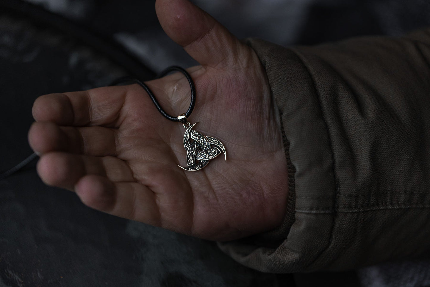 vkngjewelry Pendant Brass Odin’s Horn Pendant Handcrafted Norse Triple Horn Amulet