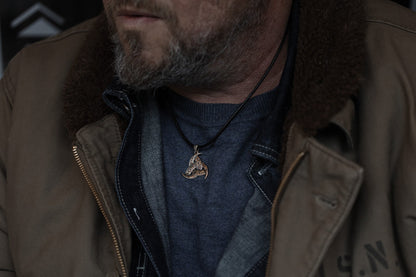 vkngjewelry Pendant Brass Odin’s Horn Pendant Handcrafted Norse Triple Horn Amulet