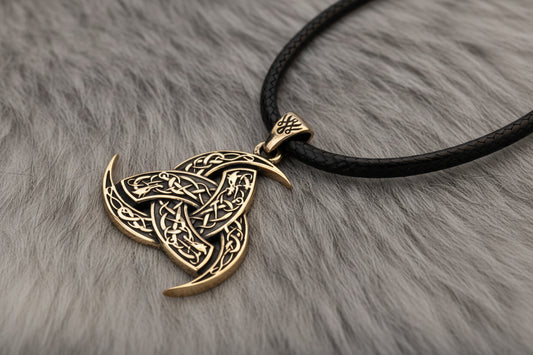 vkngjewelry Pendant Brass Odin’s Horn Pendant Handcrafted Norse Triple Horn Amulet