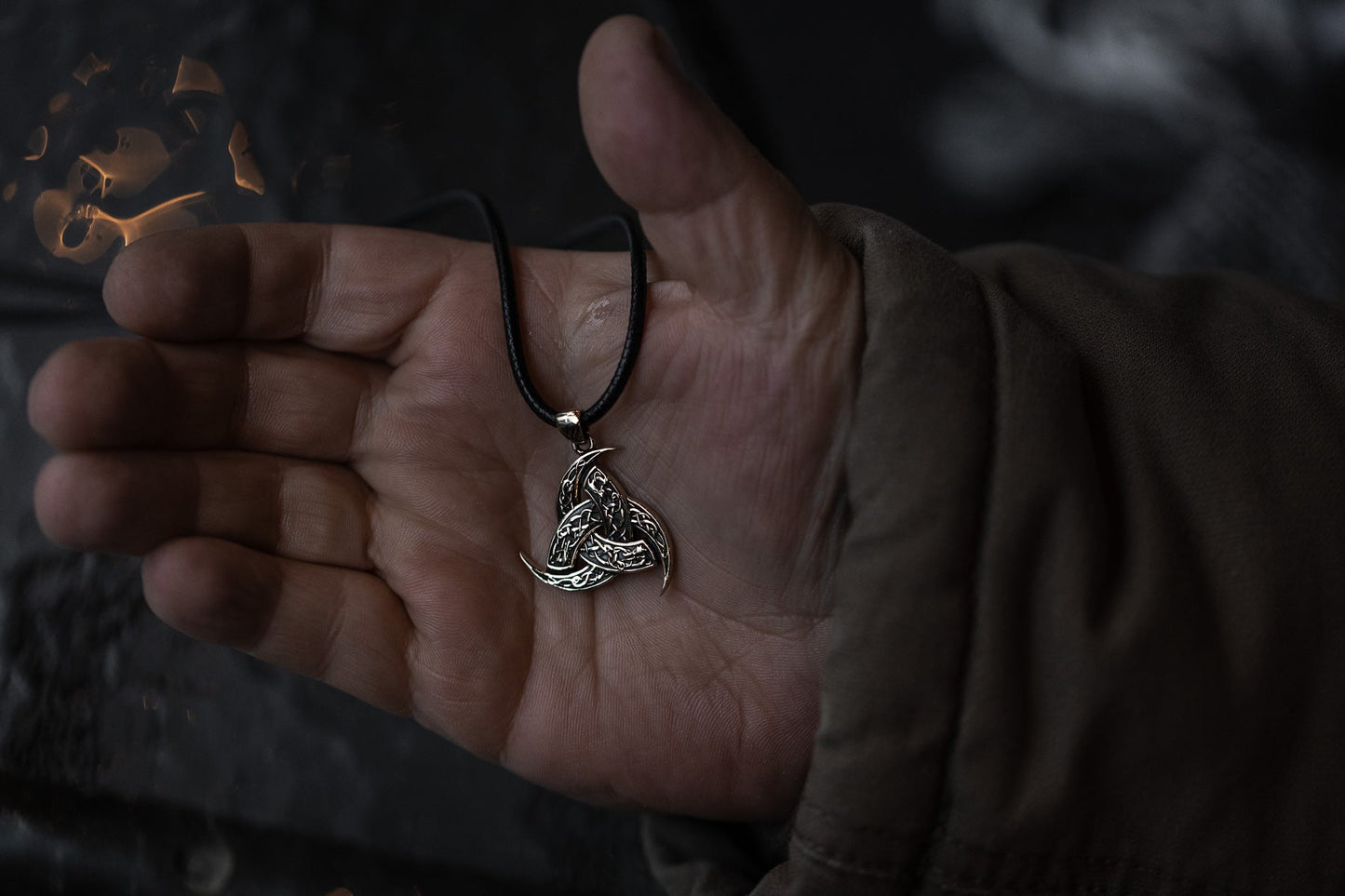 vkngjewelry Pendant Brass Odin’s Horn Pendant Handcrafted Norse Triple Horn Amulet