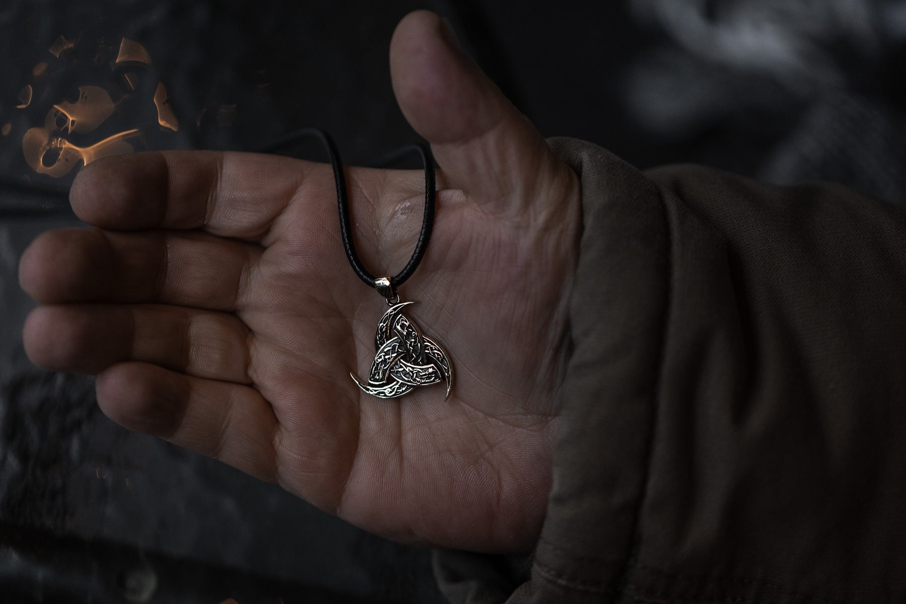 vkngjewelry Pendant Brass Odin’s Horn Pendant Handcrafted Norse Triple Horn Amulet