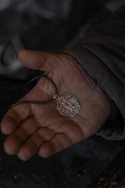 vkngjewelry Pendant Brass Yggdrasil Pendant Handcrafted Nordic Tree of Life Amulet