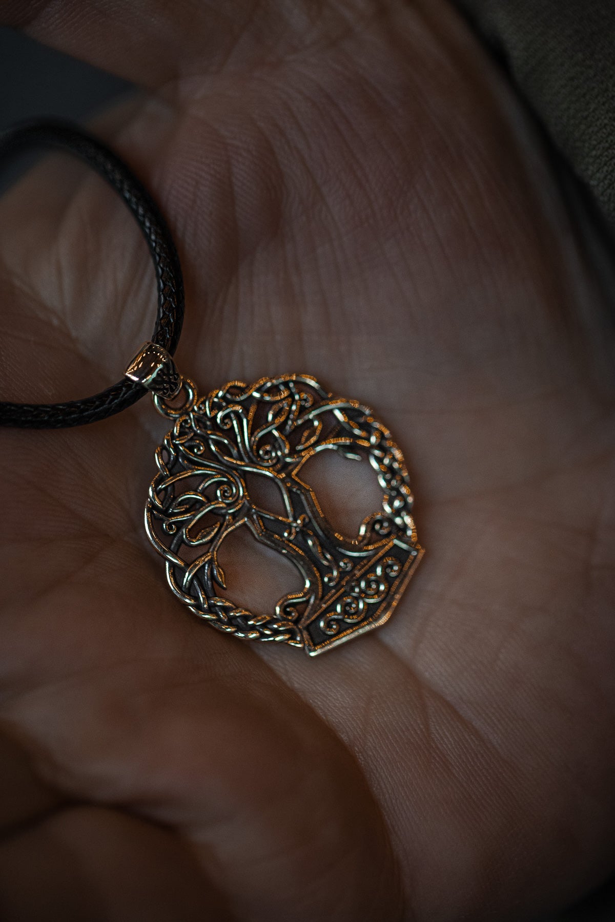 vkngjewelry Pendant Brass Yggdrasil Pendant Handcrafted Nordic Tree of Life Amulet