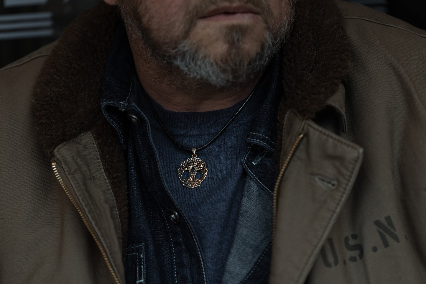 vkngjewelry Pendant Brass Yggdrasil Pendant Handcrafted Nordic Tree of Life Amulet