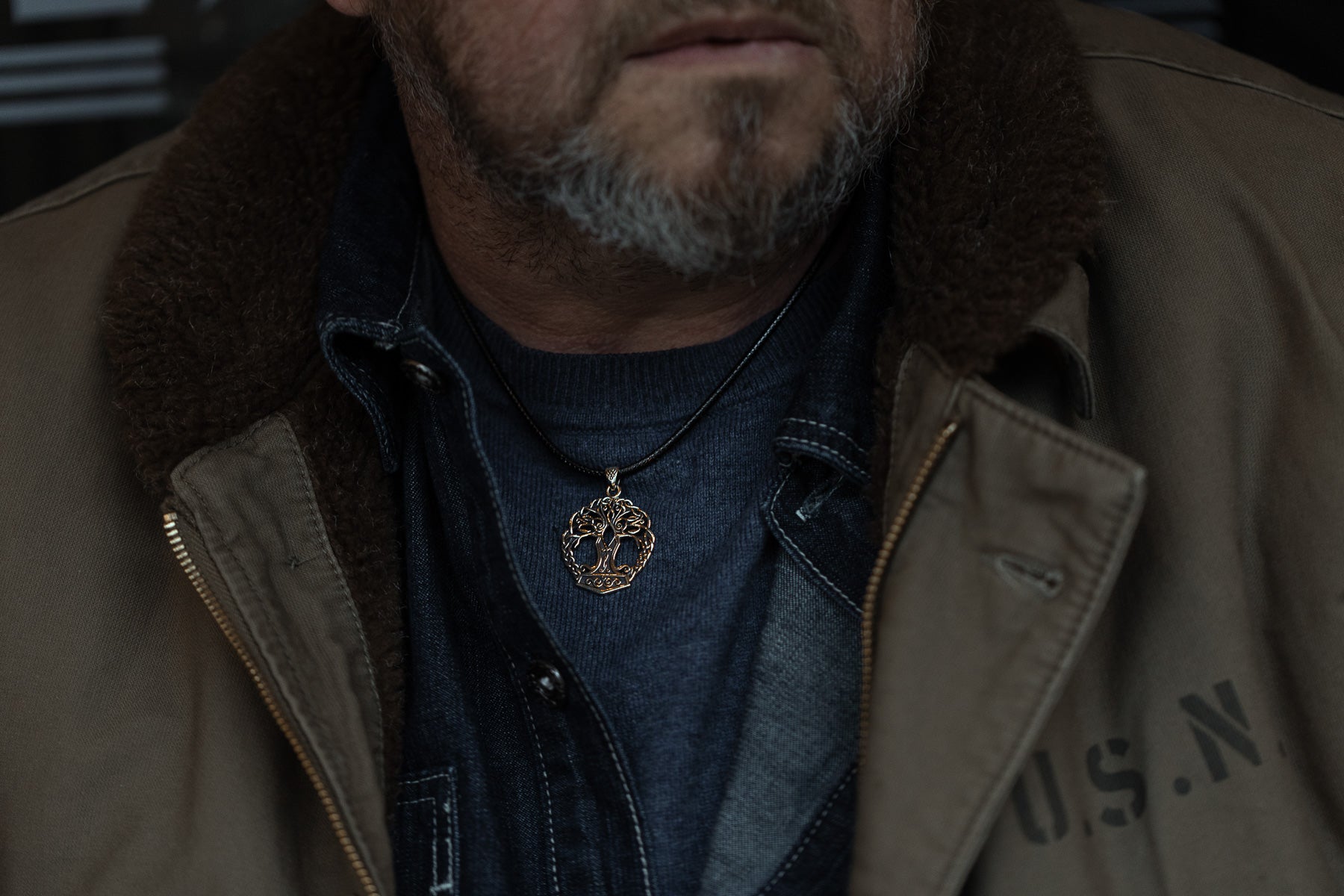 vkngjewelry Pendant Brass Yggdrasil Pendant Handcrafted Nordic Tree of Life Amulet