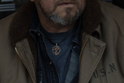 vkngjewelry Pendant Brass Yggdrasil Pendant Handcrafted Nordic Tree of Life Amulet