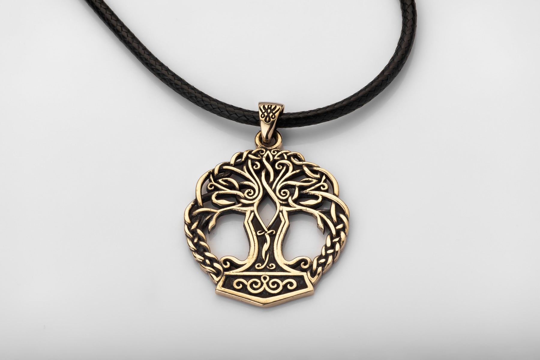 vkngjewelry Pendant Brass Yggdrasil Pendant Handcrafted Nordic Tree of Life Amulet