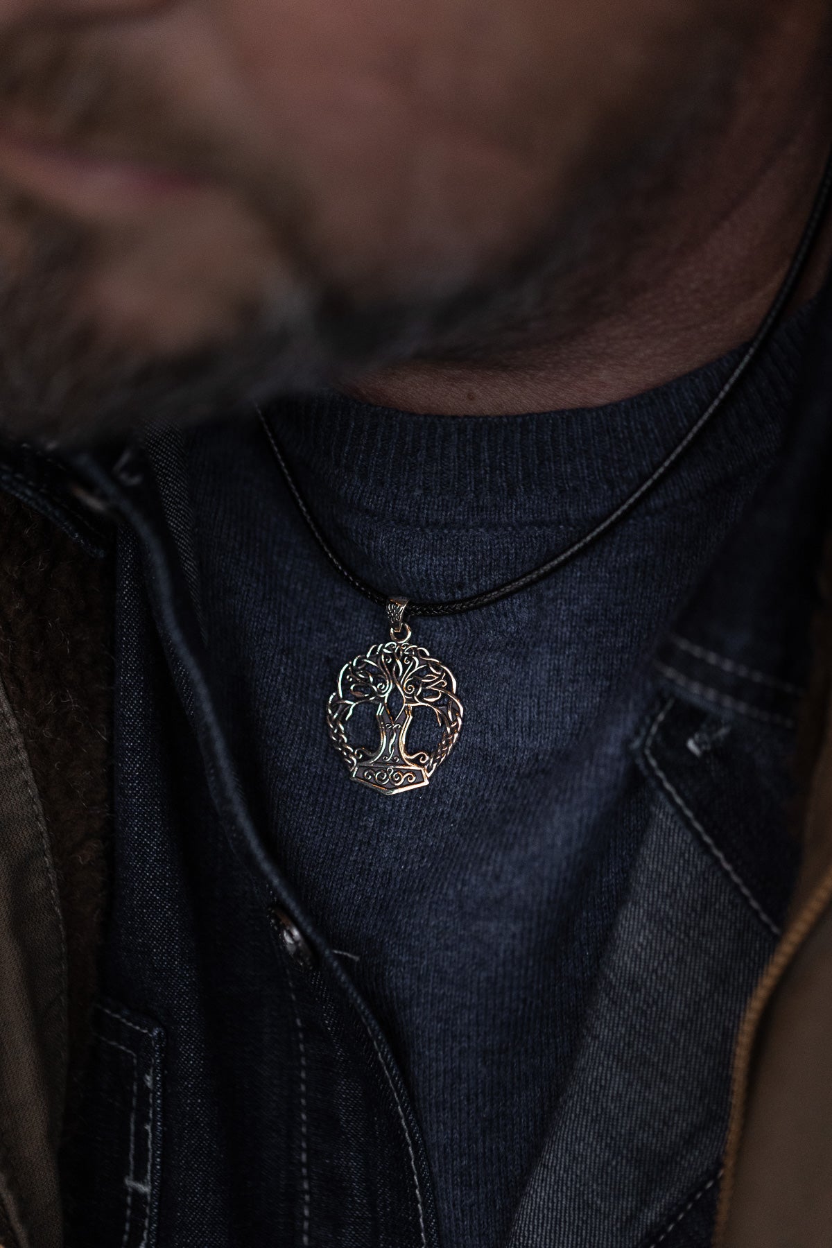 vkngjewelry Pendant Brass Yggdrasil Pendant Handcrafted Nordic Tree of Life Amulet