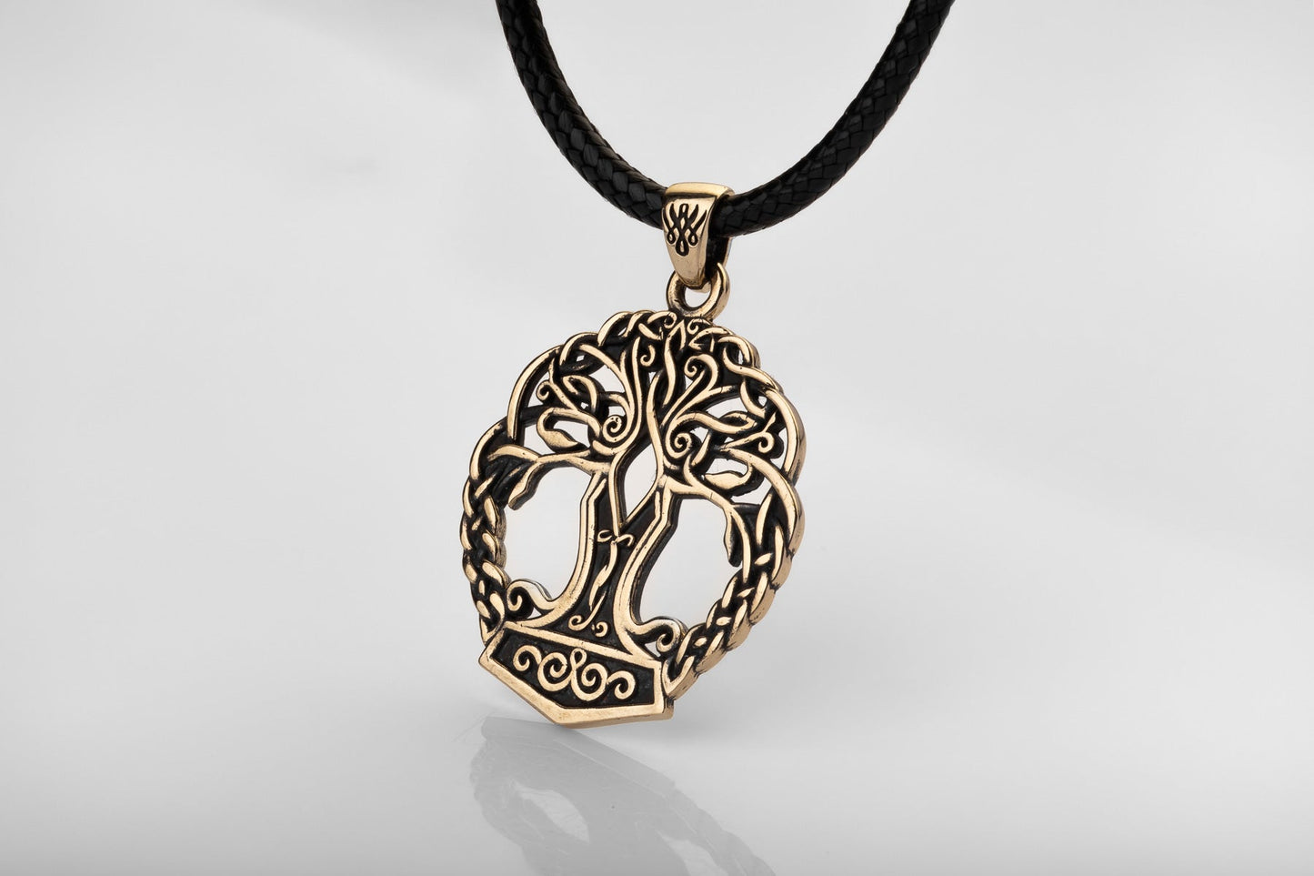 vkngjewelry Pendant Brass Yggdrasil Pendant Handcrafted Nordic Tree of Life Amulet