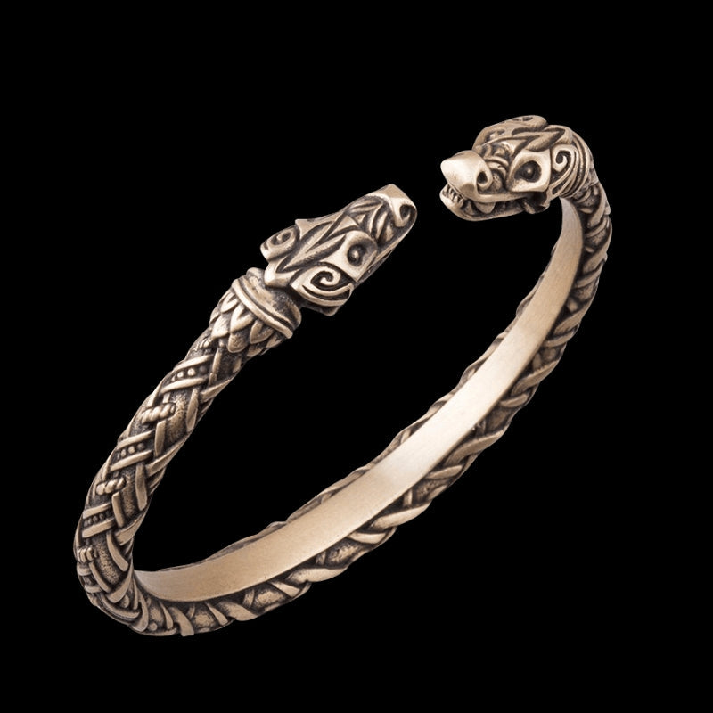 vkngjewelry Bracelet Bronze Cuff Hati & Skoll Viking Bracelet