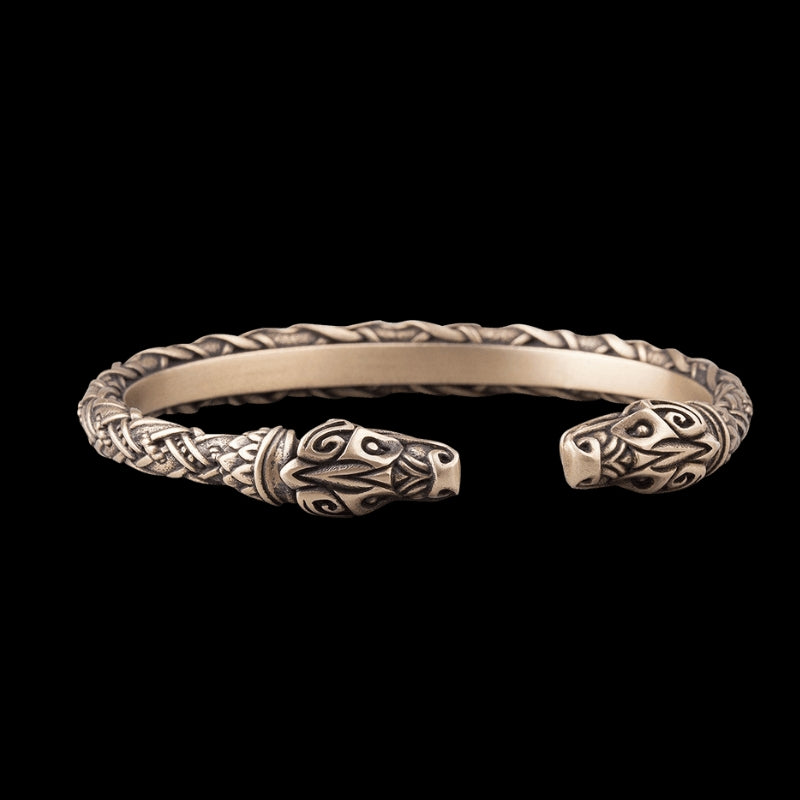 vkngjewelry Bracelet Handcrafted Bronze Cuff Hati & Skoll Viking Bracelet