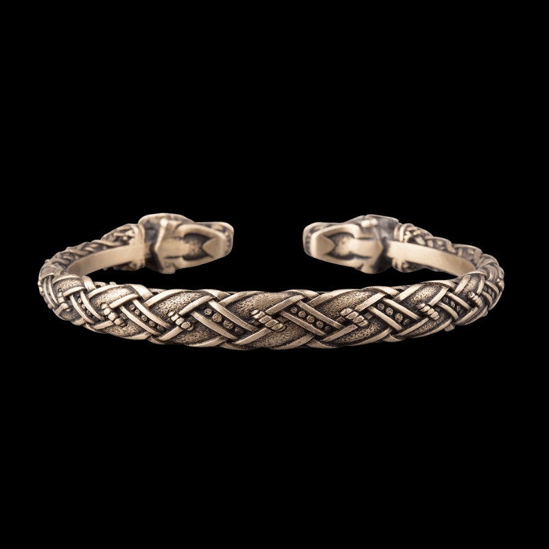 vkngjewelry Bracelet Handcrafted Bronze Cuff Hati & Skoll Viking Bracelet