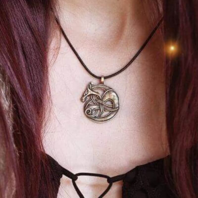 vkngjewelry Pendant Bronze Fenrir Amulet Necklace