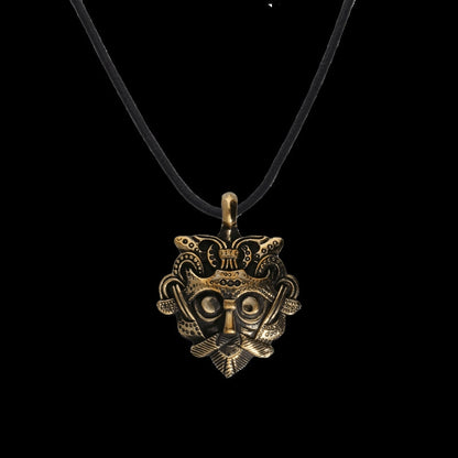 vkngjewelry Pendant Bronze Loki Mask Amulet