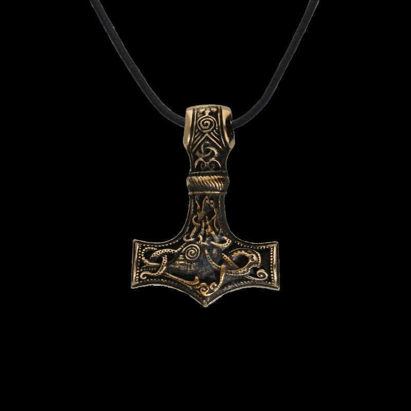 vkngjewelry Pendant Bronze Mjolnir One Side Pendant [Large]