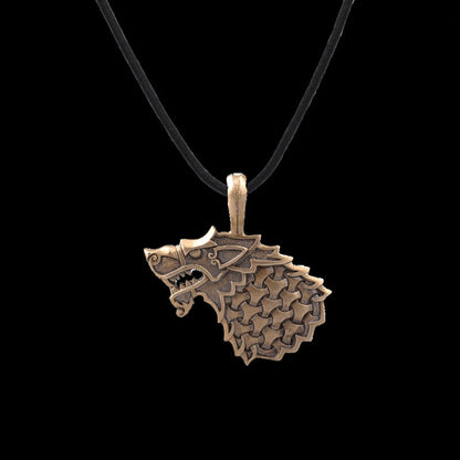 vkngjewelry Pendant Bronze Necklace Freki Wolf of Odin
