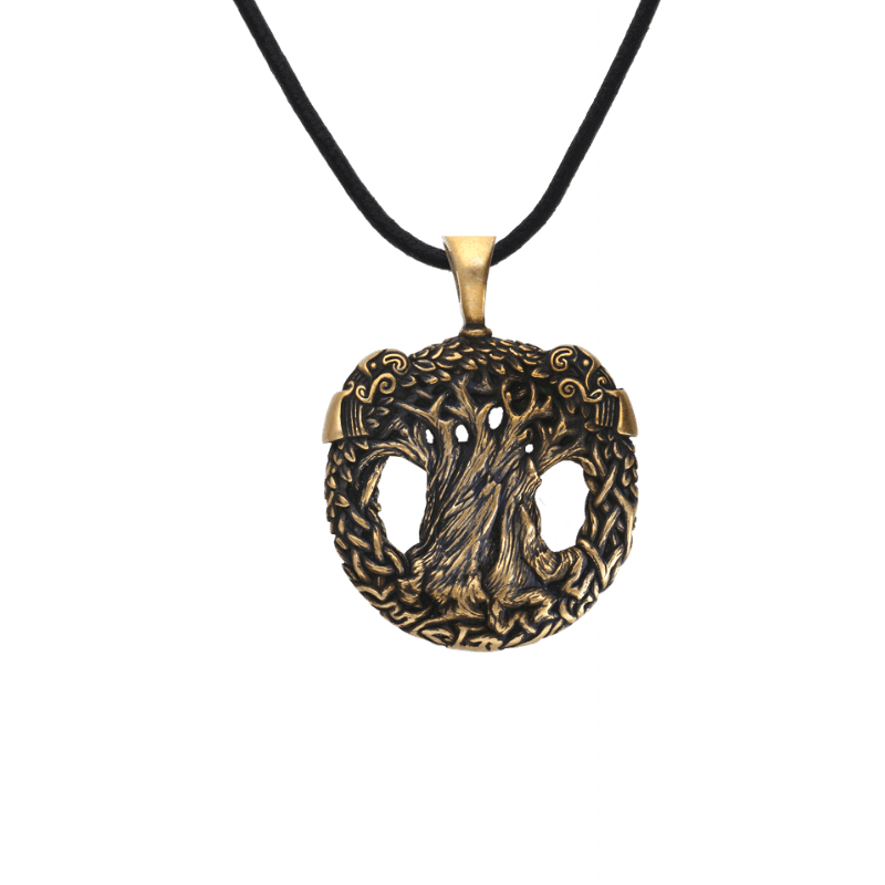 vkngjewelry Pendant Bronze Ravens Yggdrasil Necklace [Large]