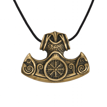 vkngjewelry Pendant Bronze Thor Hammer Helm Of Awe