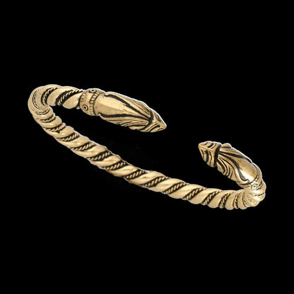 vkngjewelry Bracelet Armring Bracelet with Dragon Heads in Ringerike Style