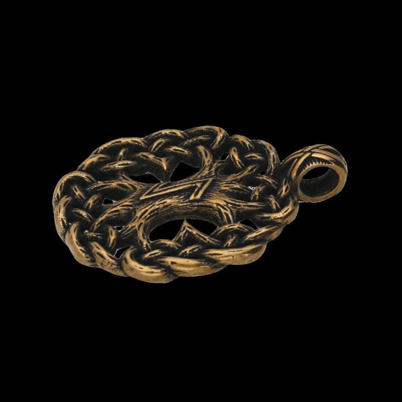 vkngjewelry Pendant Handcrafted Yggdrasil Wolf Rune Bronze Pendant