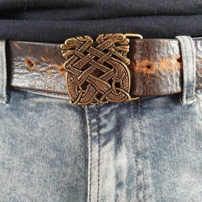 vkngjewelry Belt Buckles Celtic Dogs Squared small Belt Buckle
