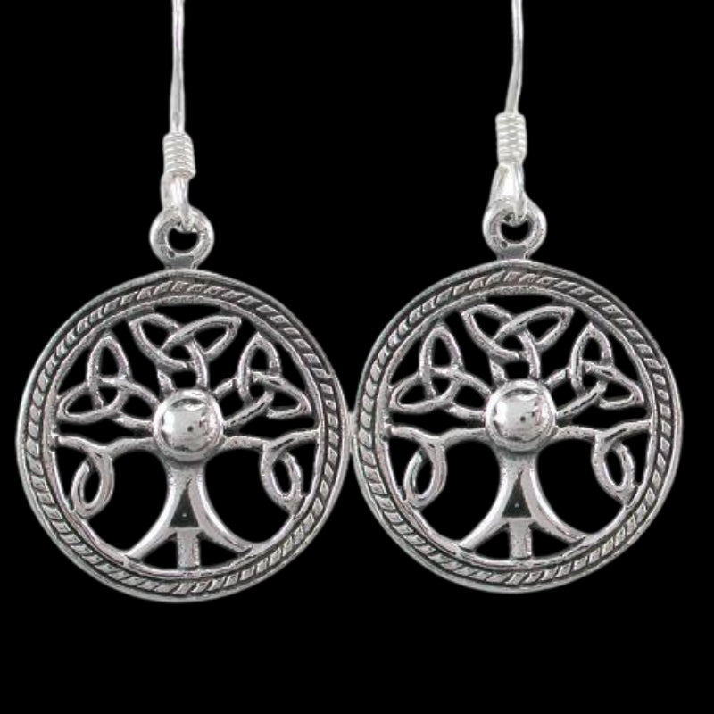 vkngjewelry Earring Celtic Irish Knots Tree Of Life 925 Sterling Silver Earrings