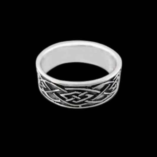 vkngjewelry Bagues Celtic Knot Irish Oxidized Unisex Band Ring 925 Sterling Silver