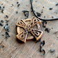 vkngjewelry Pendant Unique Walnut Wood Celtic Knots Cross Triskelion Pendant Style 2