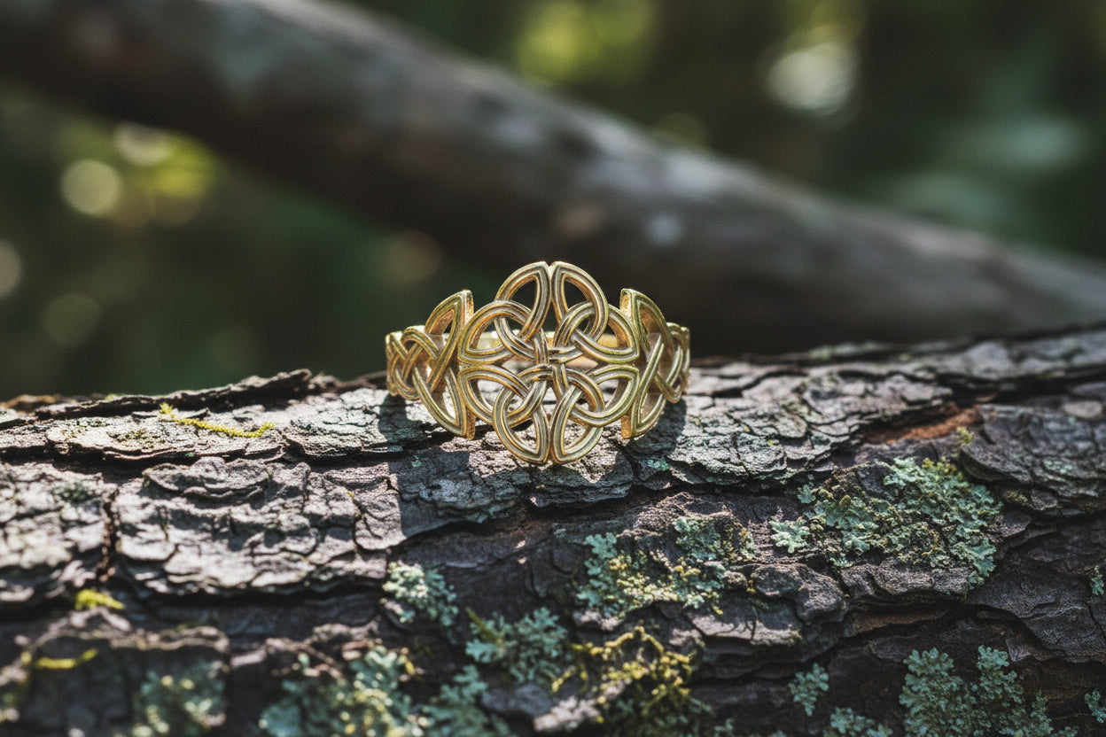vkngjewelry Ring Handcrafted  Celtic Ornament Gold Ring