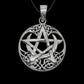 vkngjewelry Pendant Celtic Pagan Pentagram Crescent Moon Round Charm Charm Pendant 925 Sterling Silver