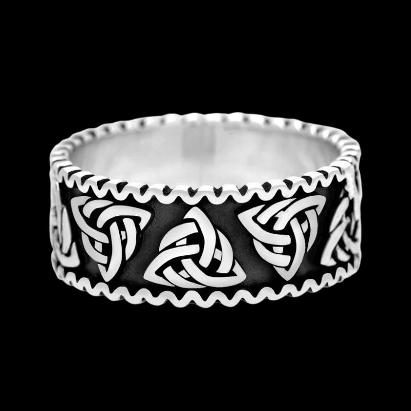 vkngjewelry Bagues CELTIC TRIQUETRA KNOT BAND RING 925 STERLING SILVER