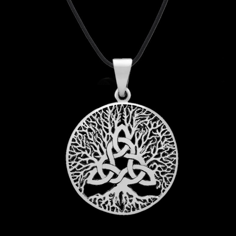 vkngjewelry Pendant Celtic Triquetra With Viking Yggdrasil Sterling Silver Pendant
