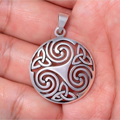 vkngjewelry Pendant Celtic Triskelion Sterling Silver Pendant