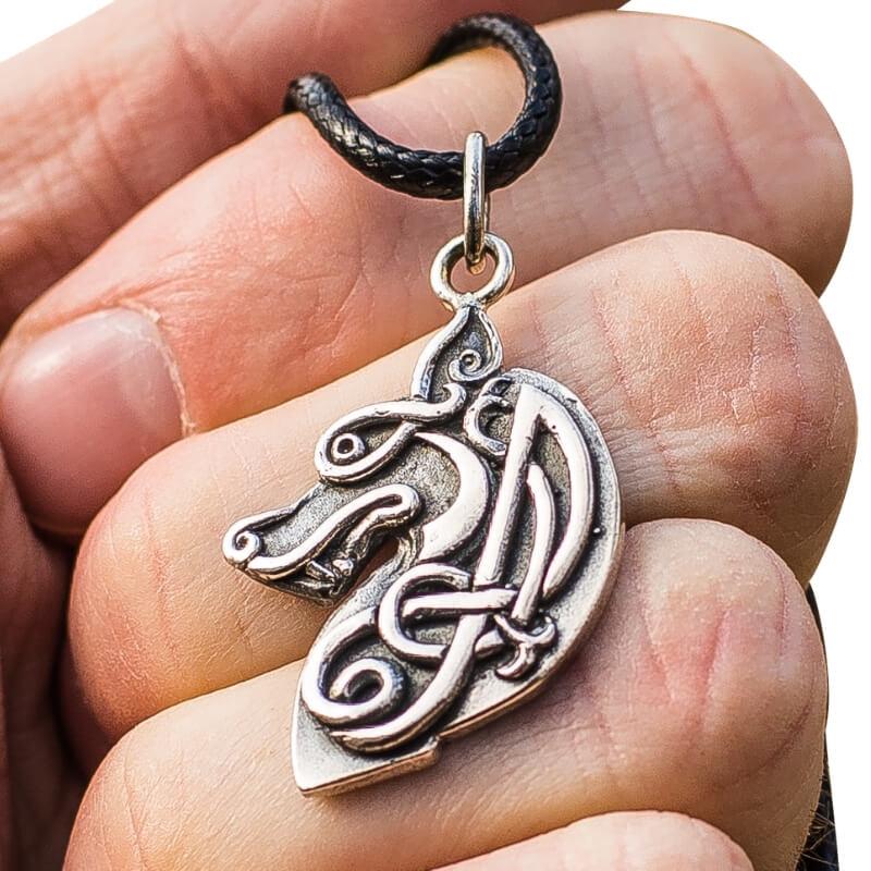 vkngjewelry Pendant Celtic Wolf Sterling Silver Pendant
