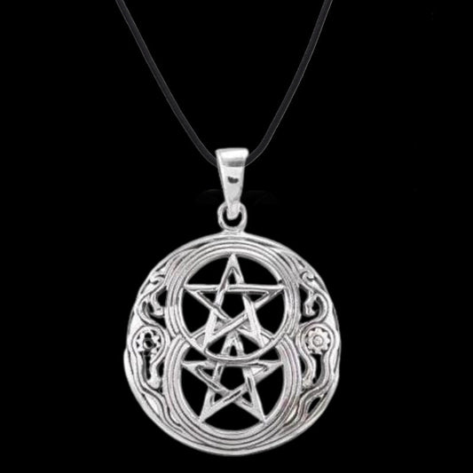 vkngjewelry Pendant Chalice Well Symbol Of Avalon Glastonbury Double Pentagram Charm Pendant 925 Sterling Silver