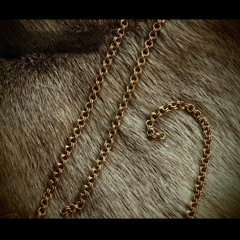 vkngjewelry Pendant Double Link Chain In Brass