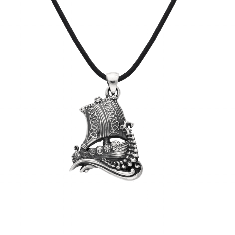 vkngjewelry Pendant Drakkar Norse Ornament Sterling Silver Pendant