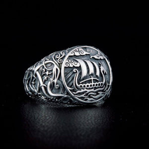 vkngjewelry Bagues Drakkar Urnes Style Sterling Silver