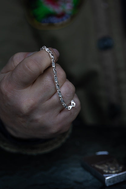 vkngjewelry Bracelet Viking Rune Link Bracelet Handcrafted Sterling Silver Amulet