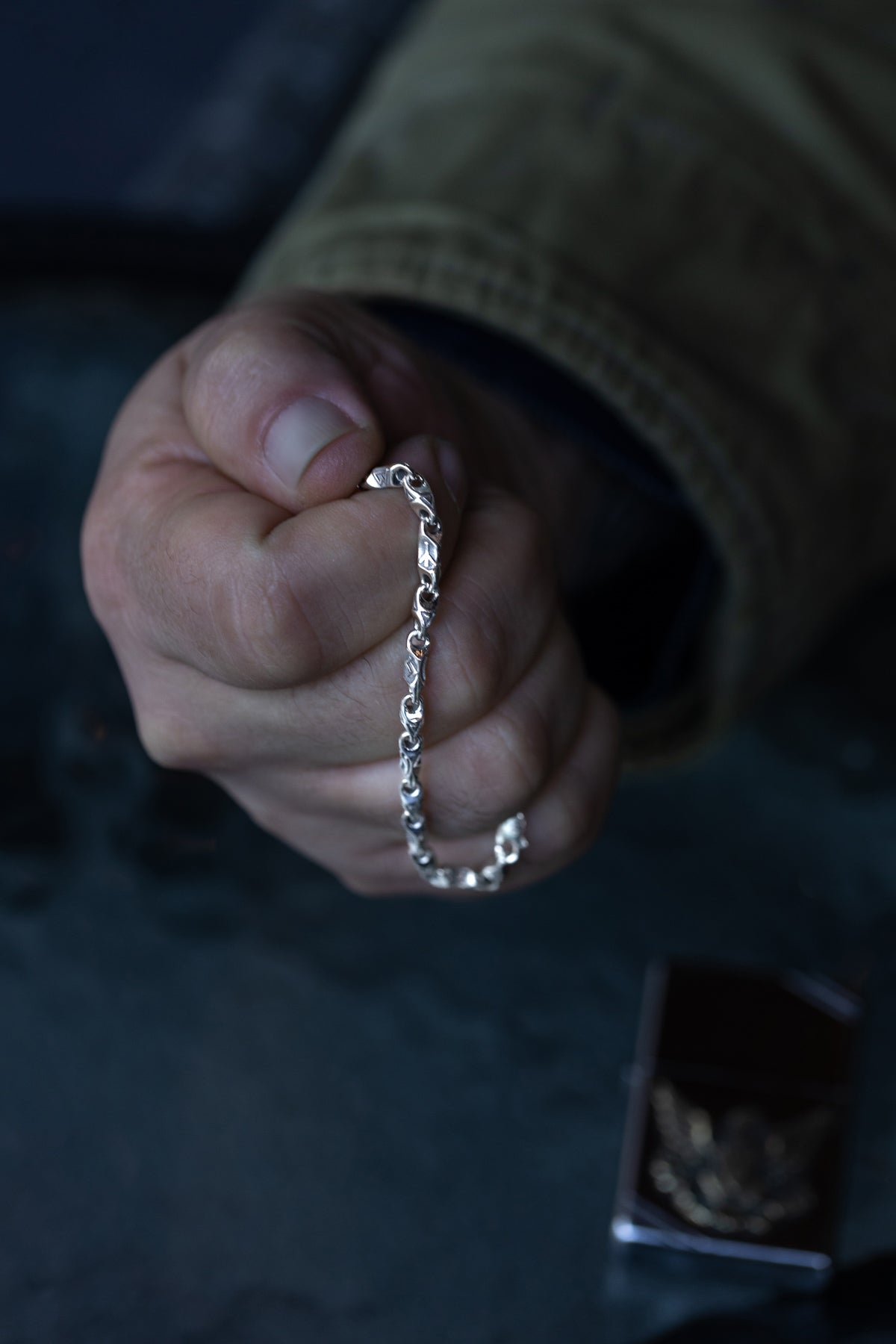 vkngjewelry Bracelet Viking Rune Link Bracelet Handcrafted Sterling Silver Amulet