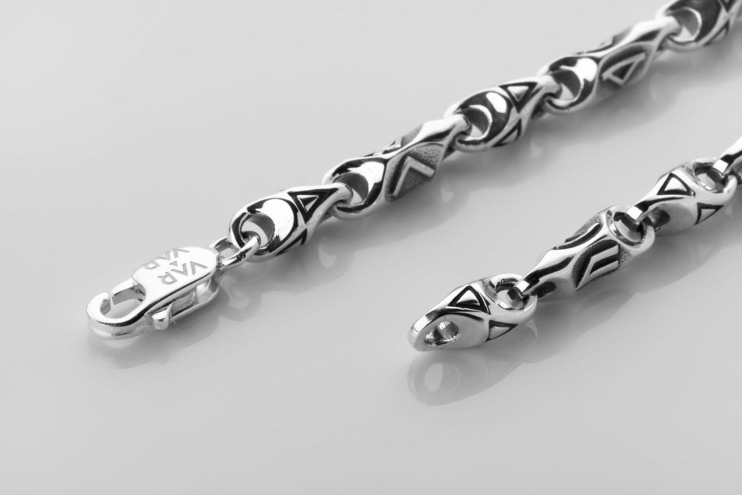 vkngjewelry Bracelet Viking Rune Link Bracelet Handcrafted Sterling Silver Amulet