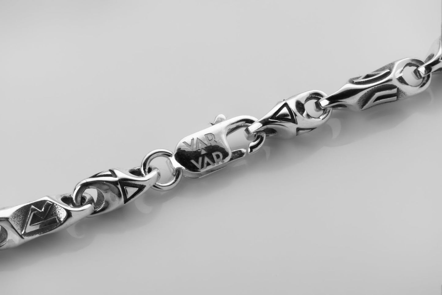 vkngjewelry Bracelet Viking Rune Link Bracelet Handcrafted Sterling Silver Amulet